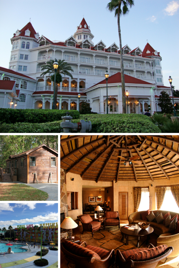wdw resorts,hotels, Grand Floridian, Animal Kingdom Lodge, Pop Century, Wilderness Lodge Cabins